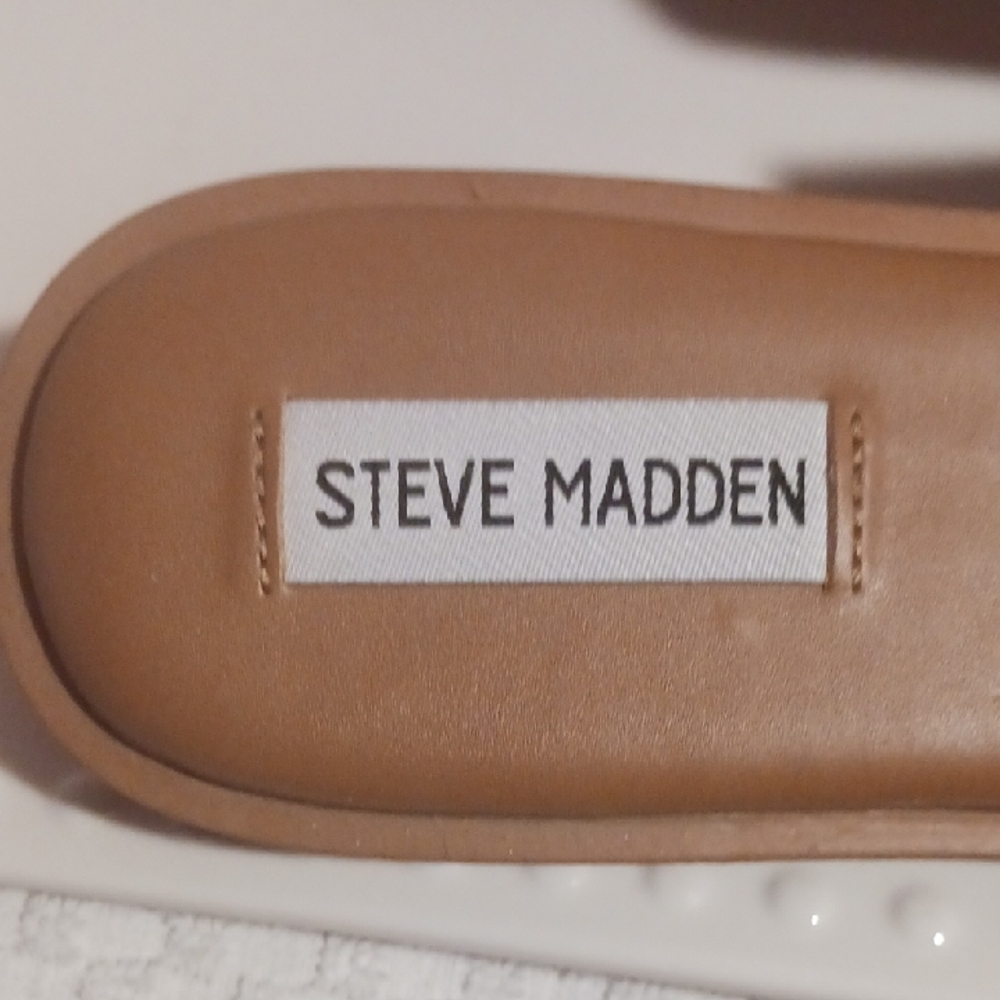 ⚜️Steve Madden Tan Woven Slide Sandals 9.5 🌾⚜️🌾*New* - Picture 4 of 9